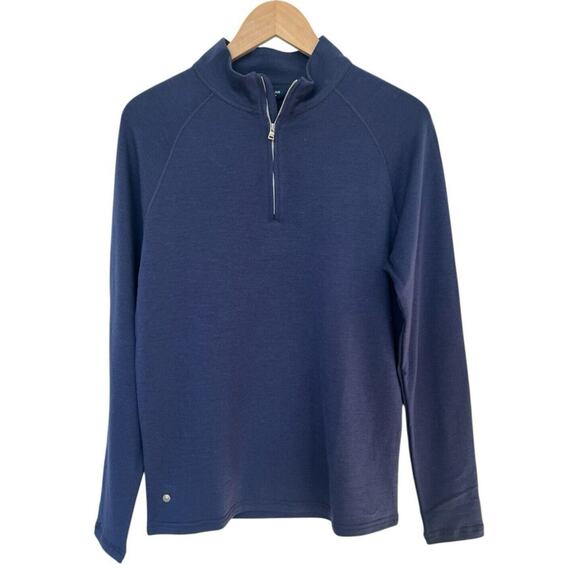 Peter Millar Sweater Mens S Blue 1/4 Zip Pullover Merino Wool Blend Outdoors NWT - Picture 12 of 12
